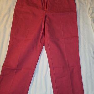 NWT The Loft Riviera Vibrant Coral Colored Cropped Pants